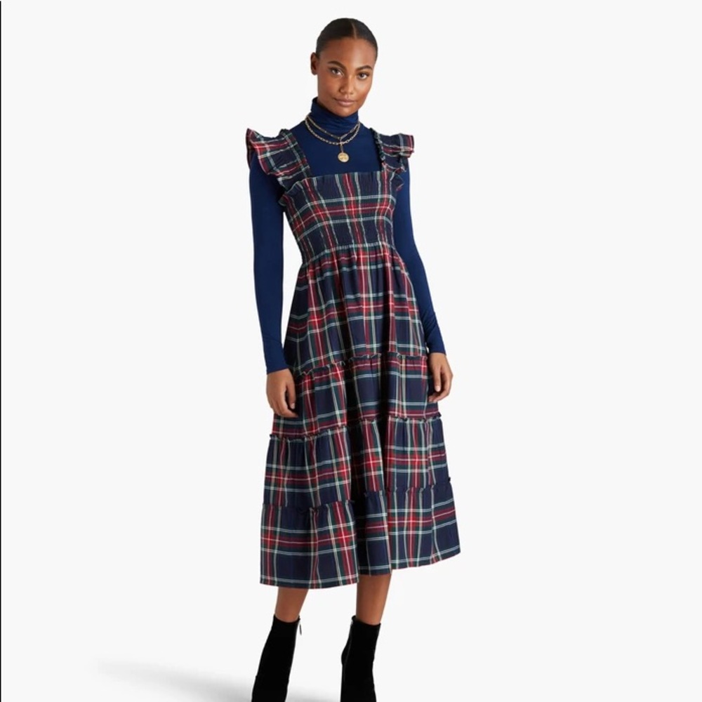 EUC Hill House Home Blue Tartan Nap Dress Set - XS & 2T